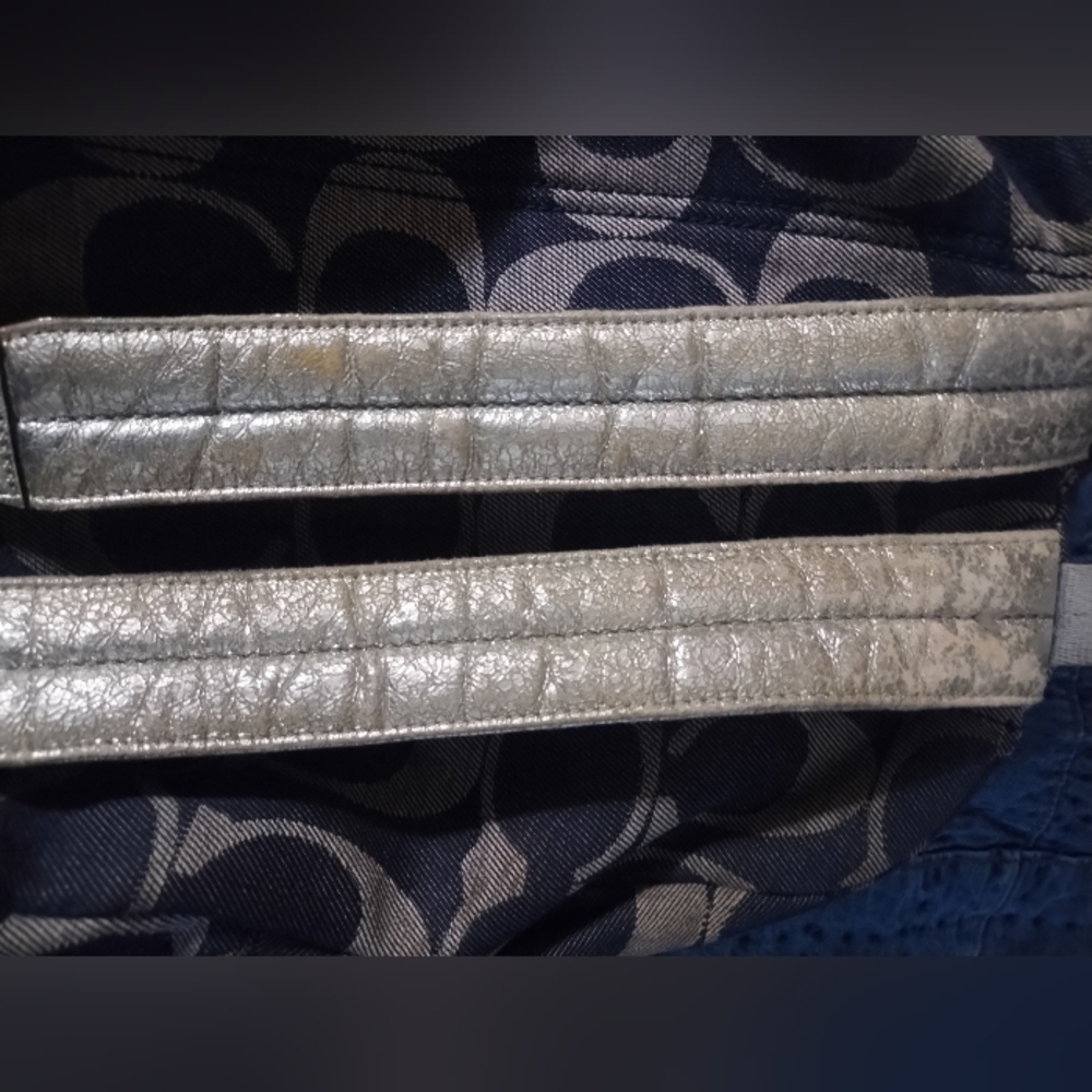 Authentic Coach Denim Backpack With Signature Des… - image 5